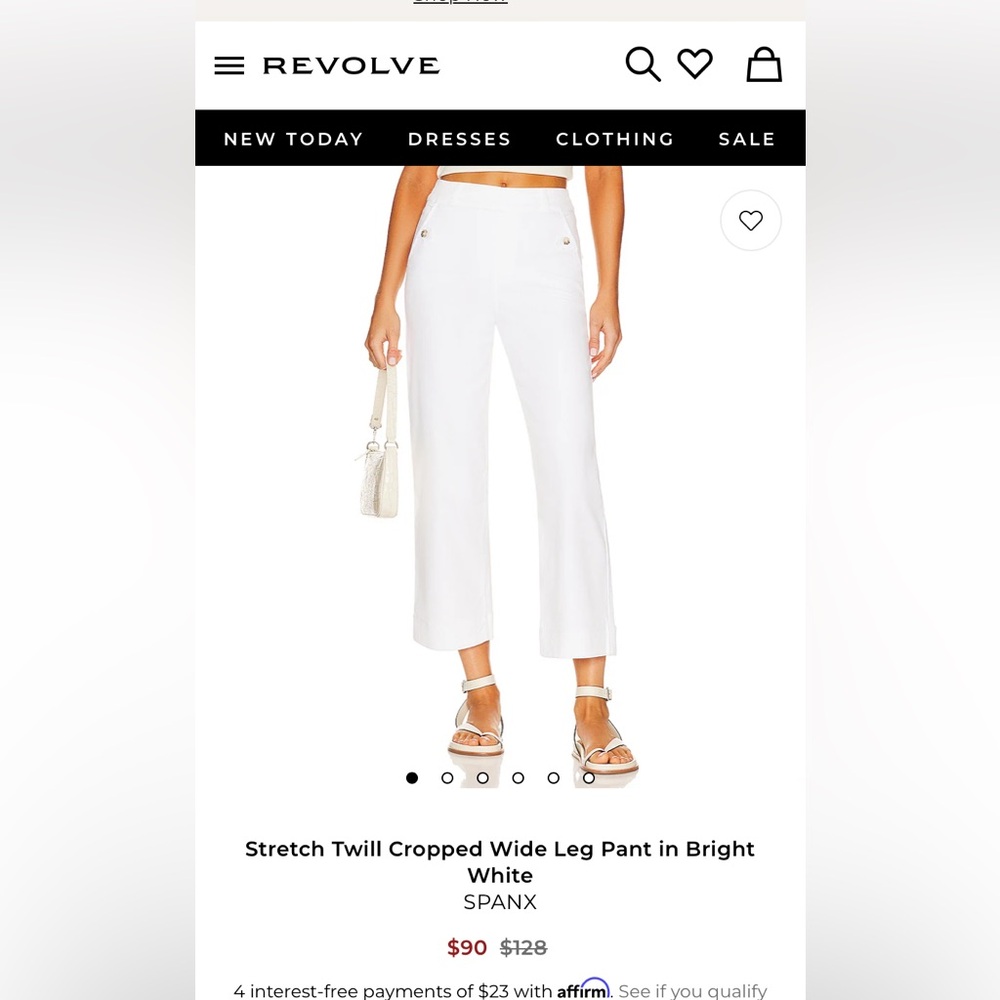 SPANX Bright White Cropped Wide Leg Pants